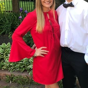 English factory red dress